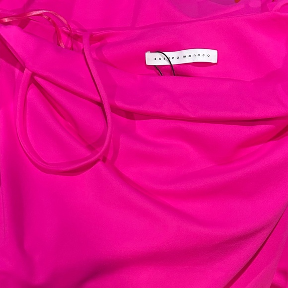 Susana Monaco Ruffle Asymmetrical Midi Dress - Picture 10 of 11